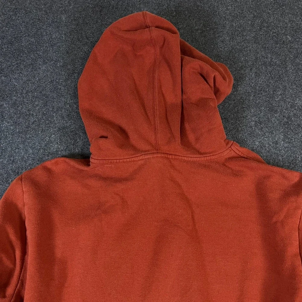 The North Face Mens Large Burnt Orange Logo Pullover Hoodie Sweatshirt Rust